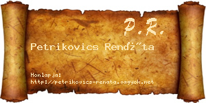 Petrikovics Renáta névjegykártya