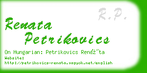 renata petrikovics business card